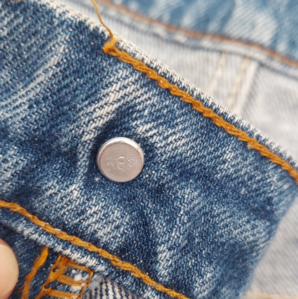 Vintage Levi's Orange Tab Jeans Size 35x32 Distressed Faded Blue Jeans - Picture 7 of 16